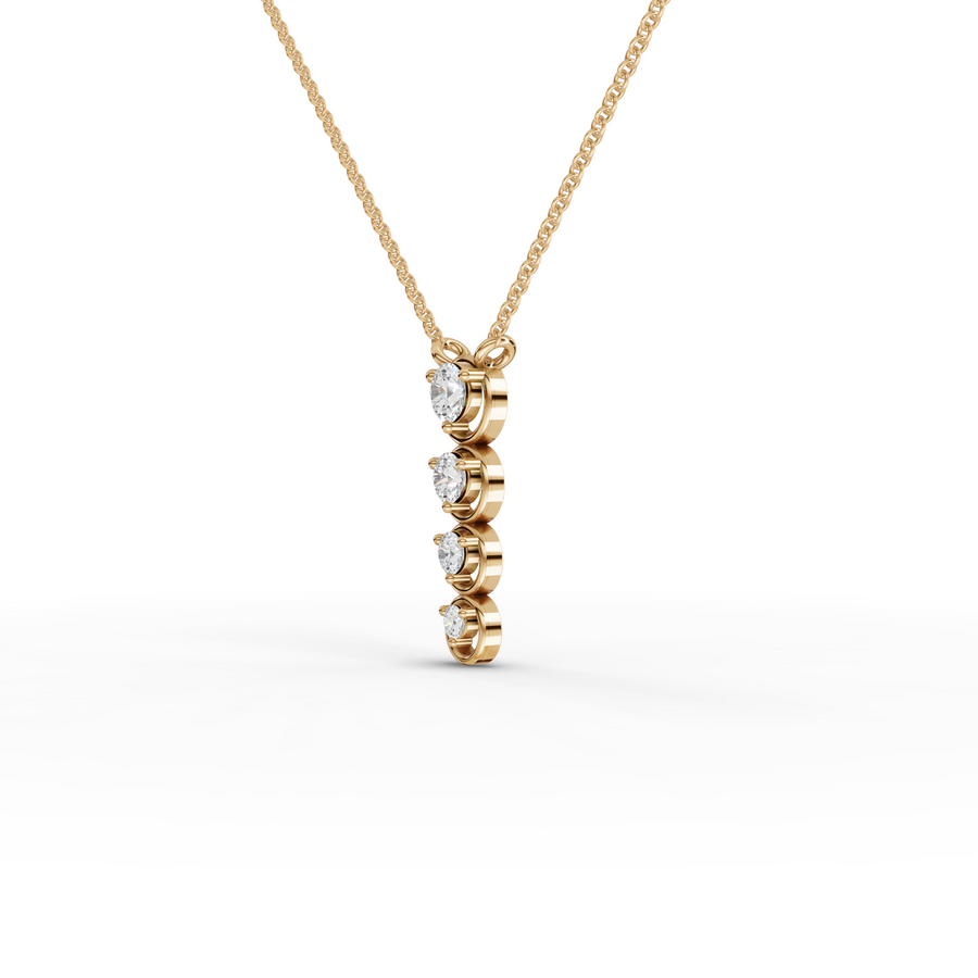 0.35 Ct Round Bezel Diamond Drop necklace