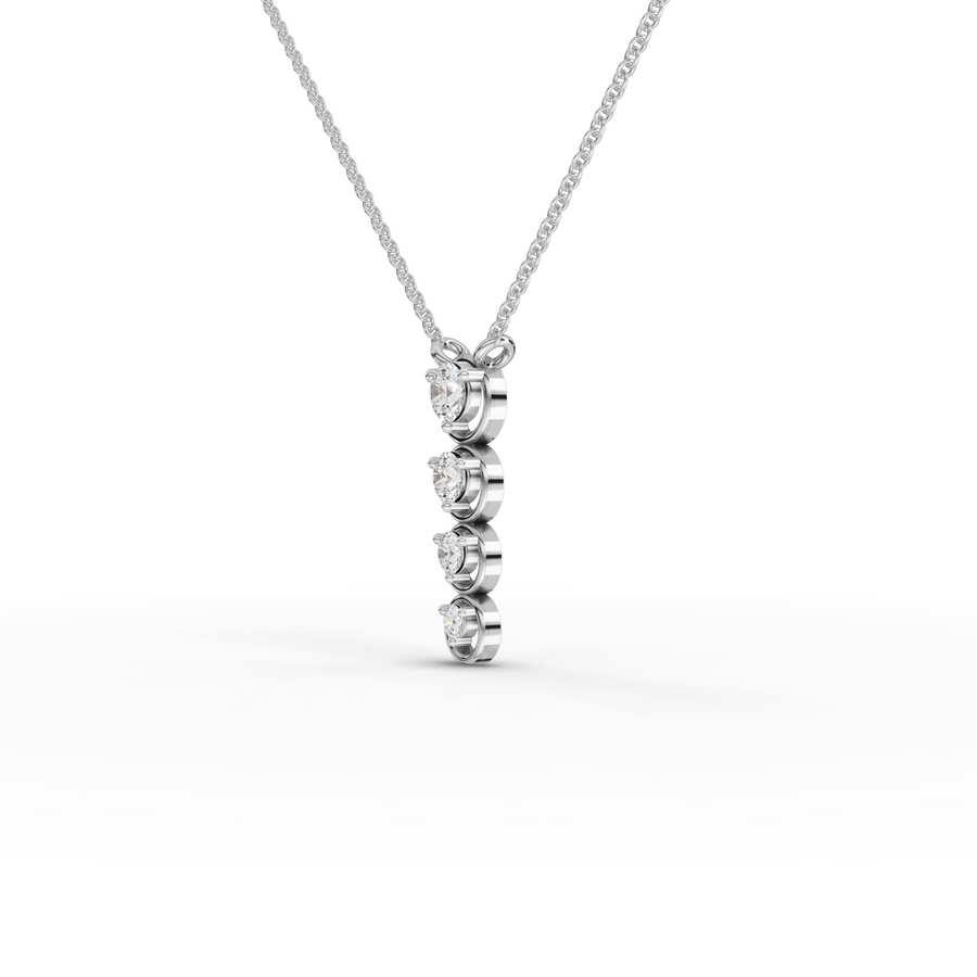 0.35 Ct Round Bezel Diamond Drop necklace
