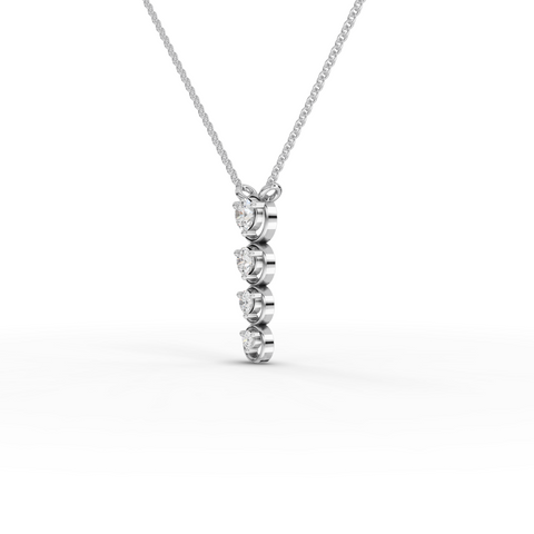 Vertical Lab Grown Diamond Bar Pendant Necklac
