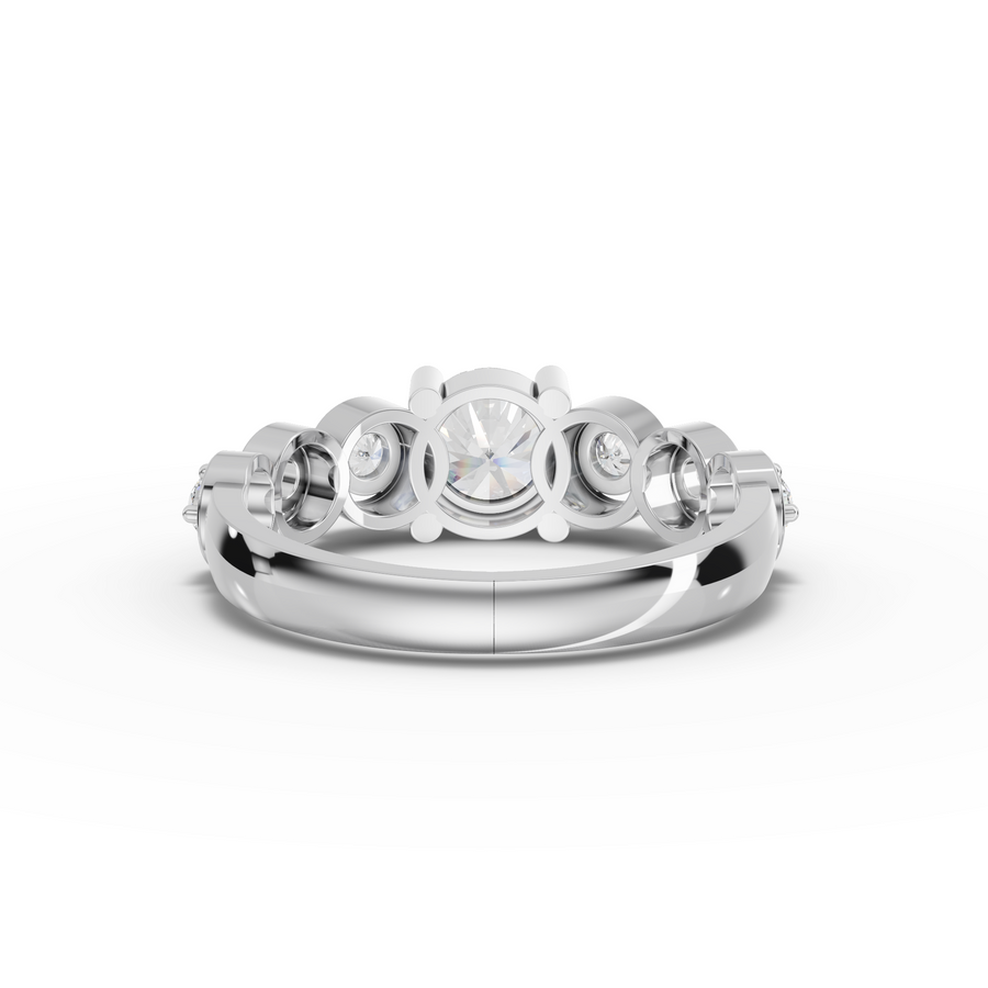 1.00 Ct Round Solitaire With Side Stone Ring