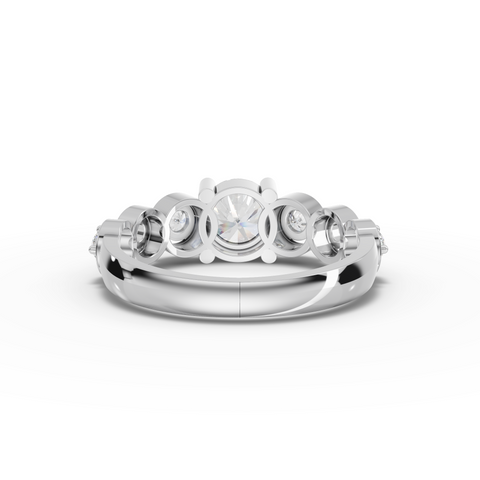 2.34 Ct Round Bezel Drop Lab Diamond Jewelry Set