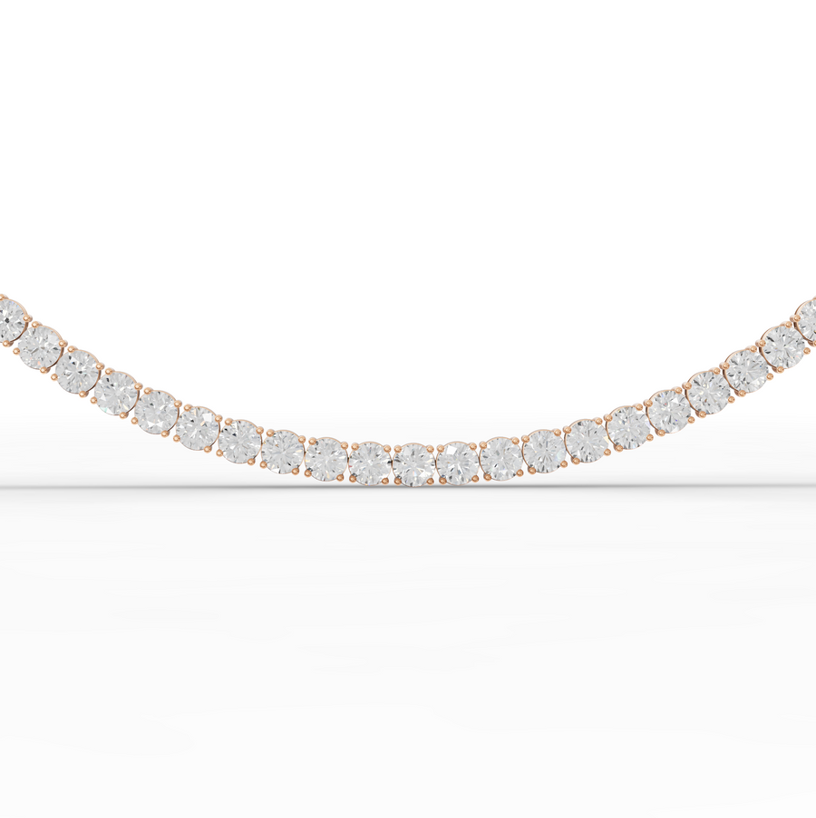 91.00 CT Round Lab Grown Diamond Tennis Necklace