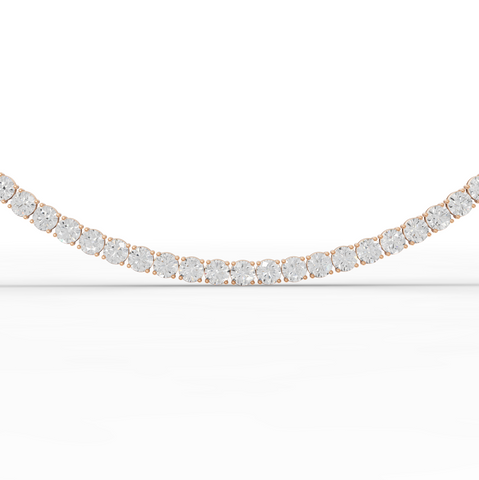 91.00 CT Round Lab Grown Diamond Tennis Necklace