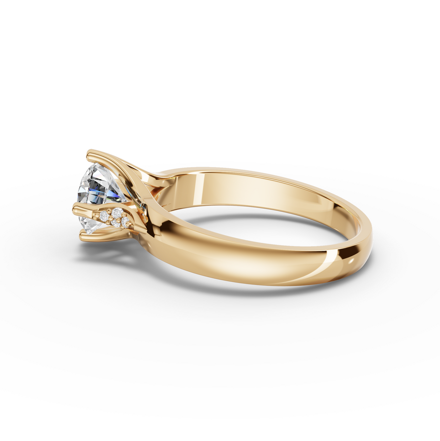 1.02 Ct Round Solitaire Lab Diamond Ring 1.00 Ct Center