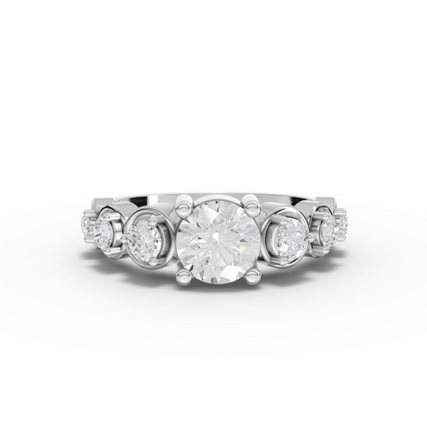 2.34 Ct Round Bezel Drop Lab Diamond Jewelry Set