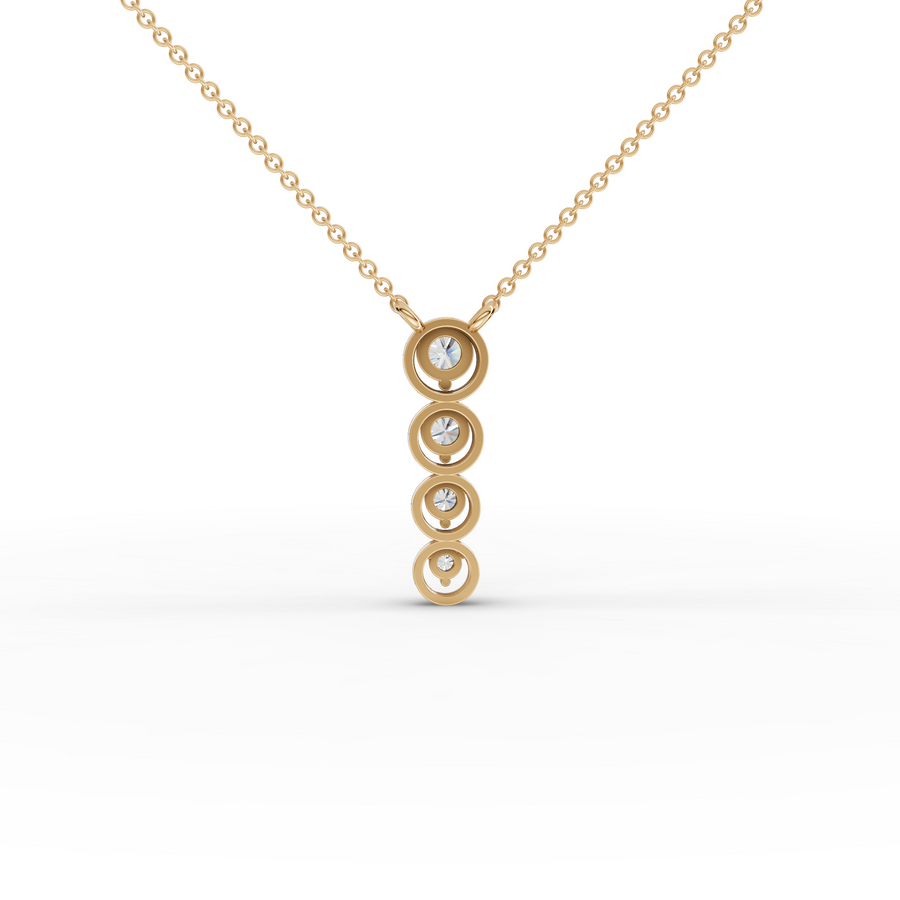 0.35 Ct Round Bezel Diamond Drop necklace