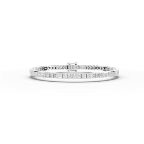 6.35 CT Princess Lab Grown Diamond Tennis Bracelet