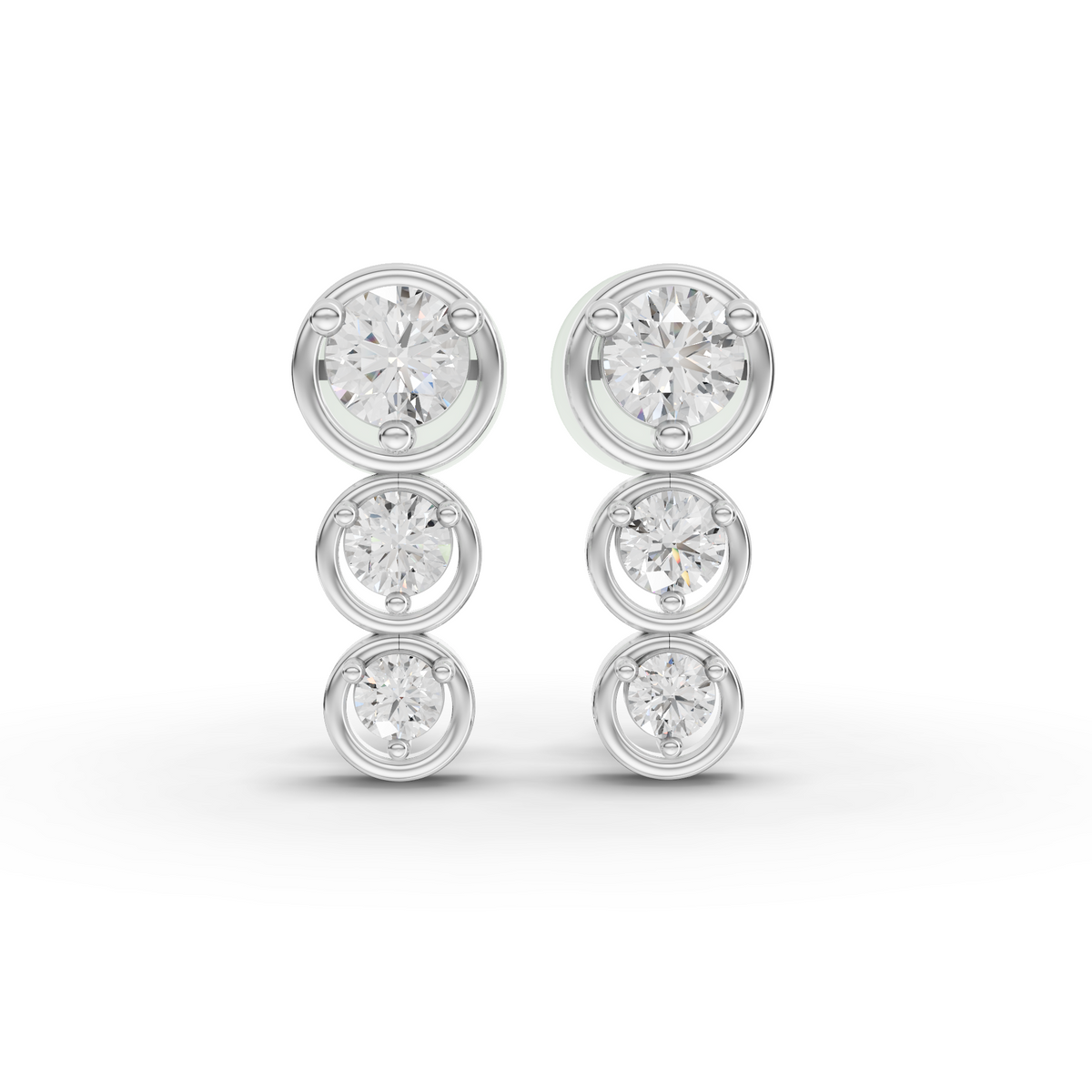 0.8 Ct Minimalist Vertical Lab Grown Diamond Drop Earrings