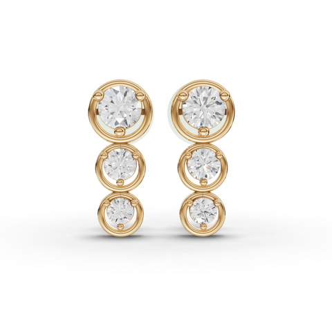 2.34 Ct Round Bezel Drop Lab Diamond Jewelry Set