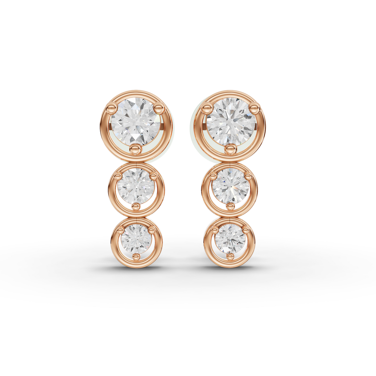 Minimalist Vertical Lab Grown Diamond Drop Earrings