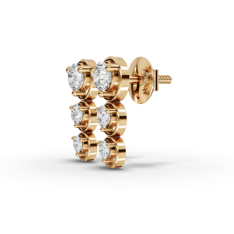 Minimalist Vertical Lab Grown Diamond Drop Earrings