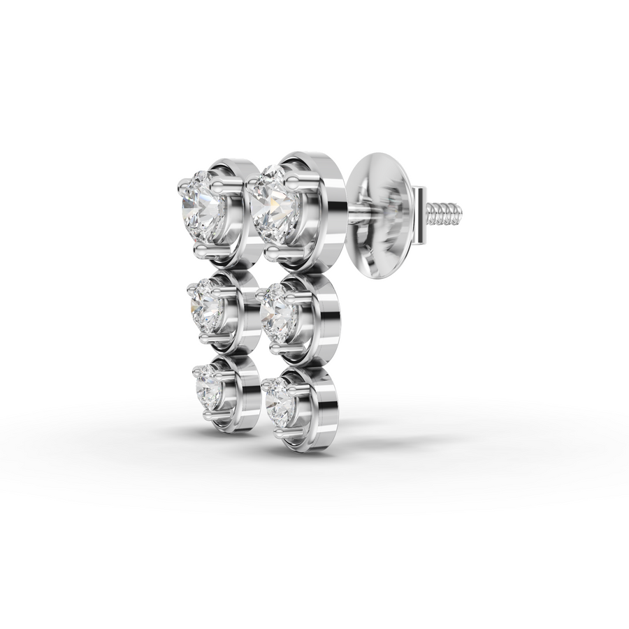 0.80 Ct Round Bezel Drop Earrings