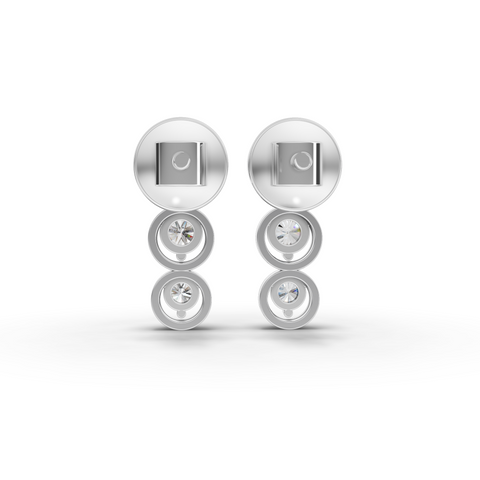 2.34 Ct Round Bezel Drop Lab Diamond Jewelry Set