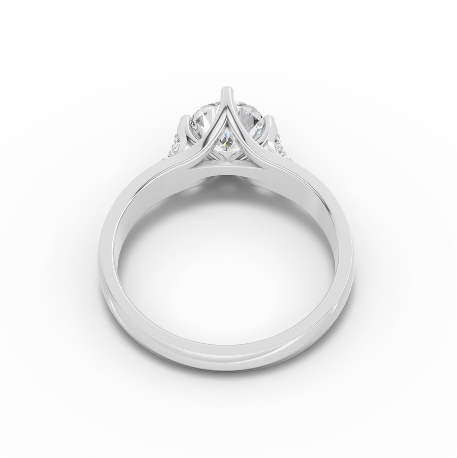 1.02 Ct Round Solitaire Lab Diamond Ring 1.00 Ct Center