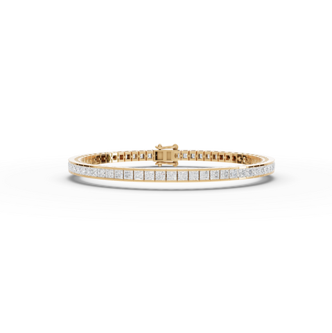 6.35 CT Princess Lab Grown Diamond Tennis Bracelet