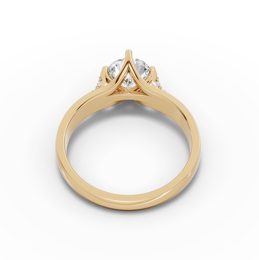 1.02 Ct Round Solitaire Lab Diamond Ring 1.00 Ct Center