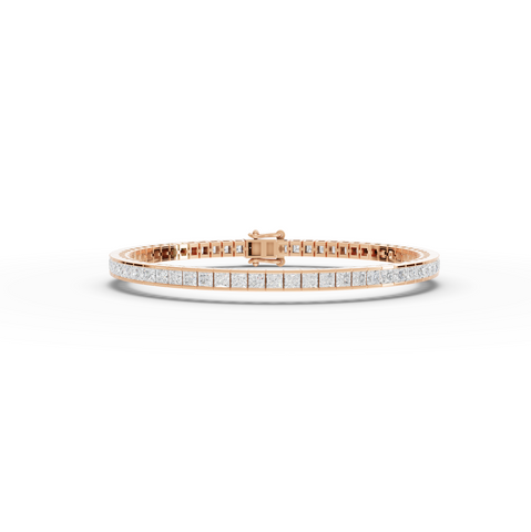 6.35 CT Princess Lab Grown Diamond Tennis Bracelet