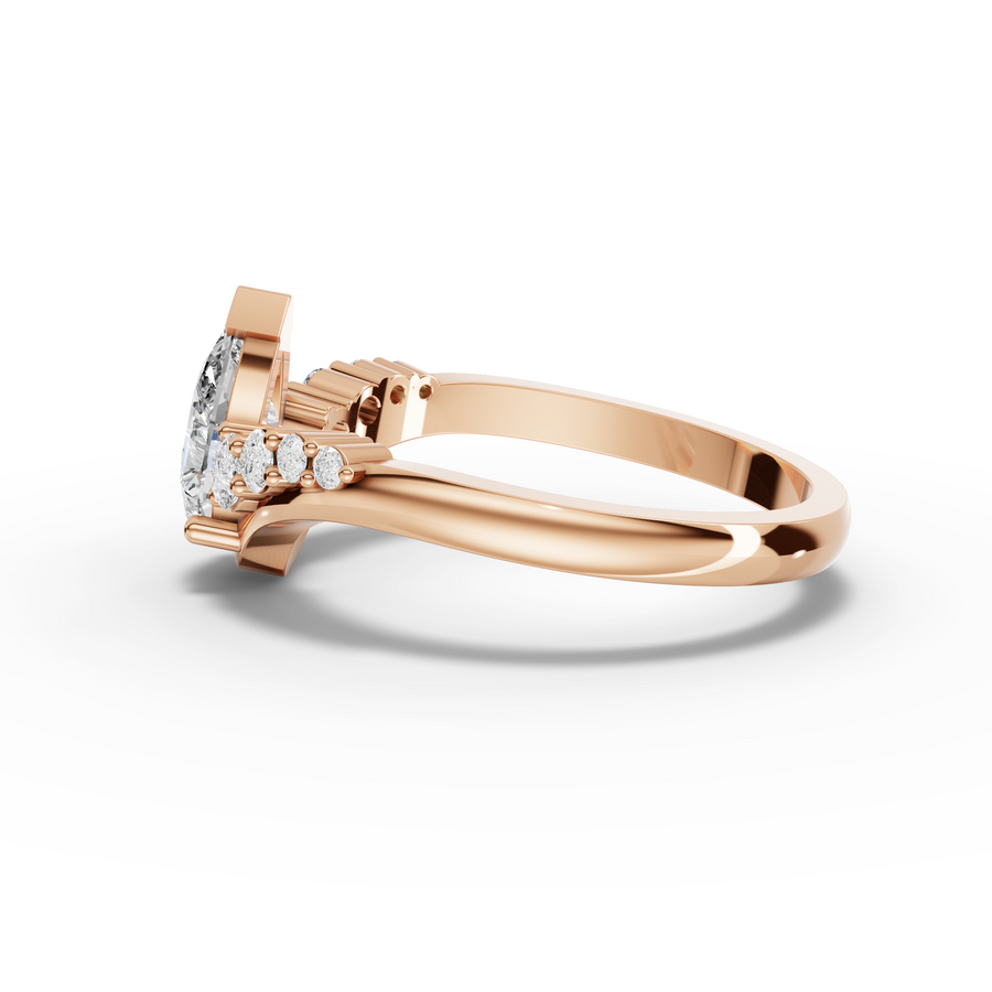 1.22 Ct Pear With Side Stone Ring
