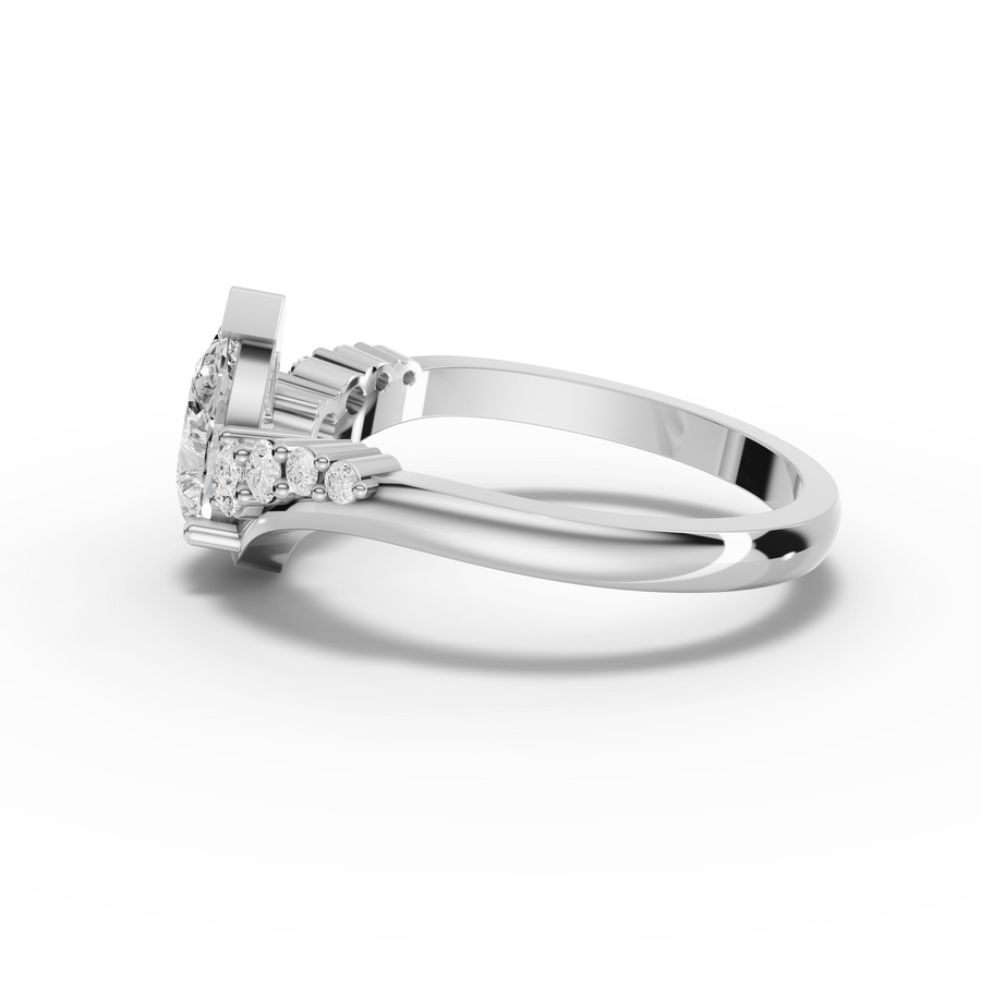 1.22 Ct Pear With Side Stone Ring