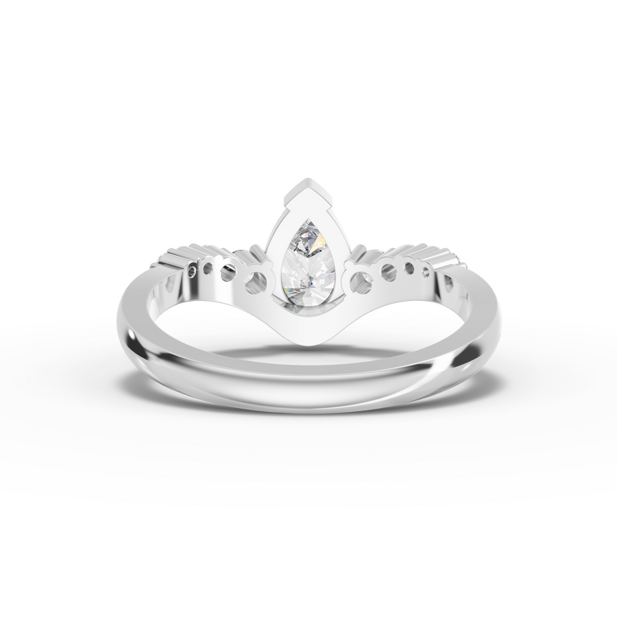 1.22 Ct Pear With Side Stone Ring
