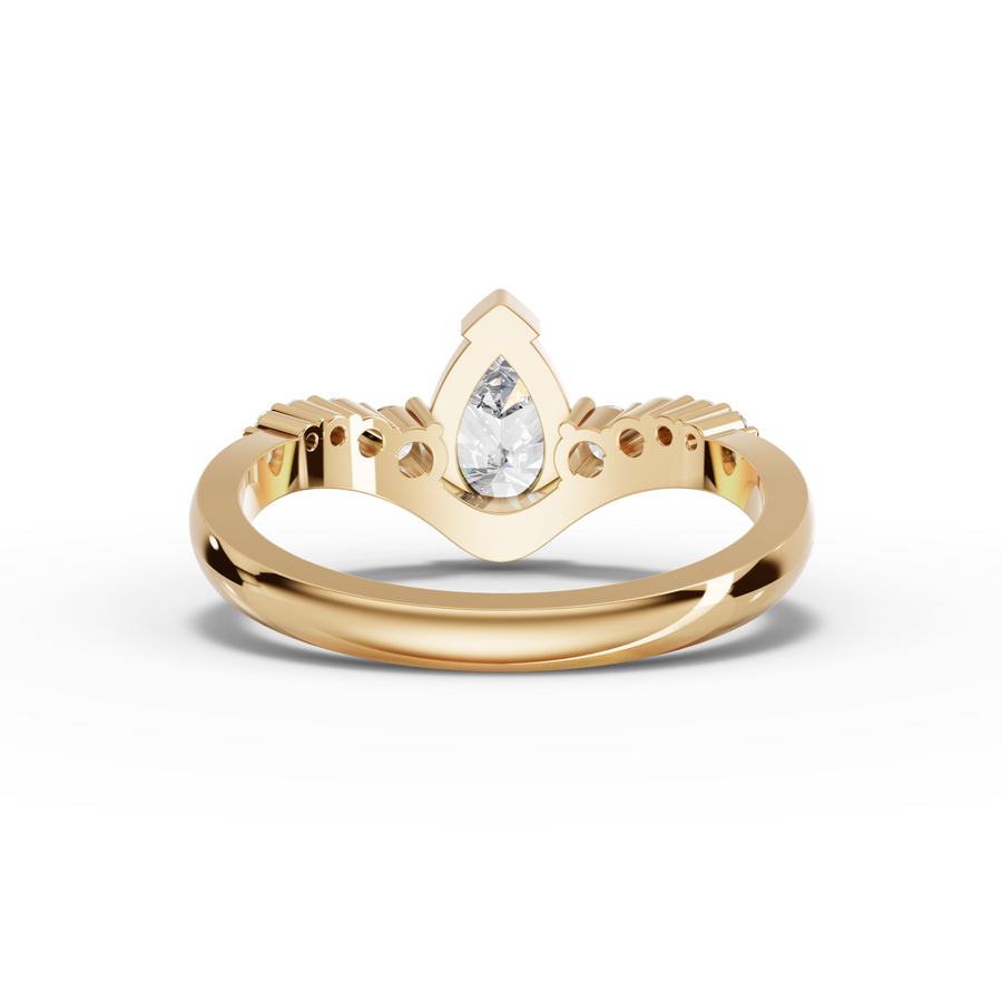 1.22 Ct Pear With Side Stone Ring