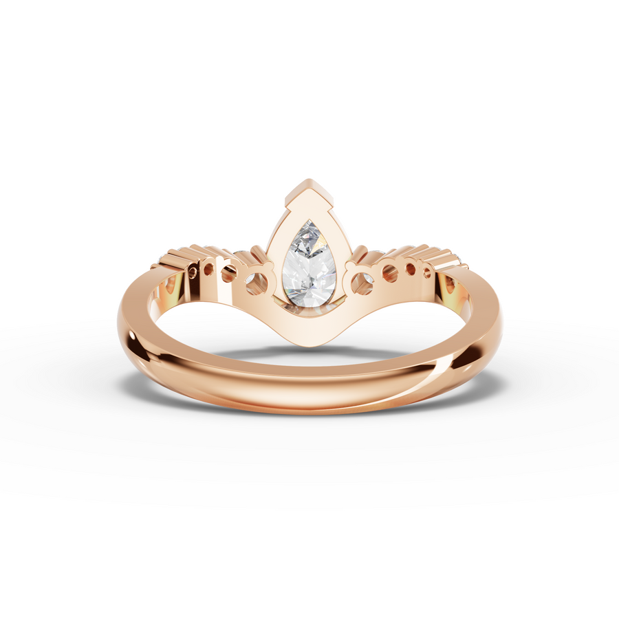 1.22 Ct Pear With Side Stone Ring