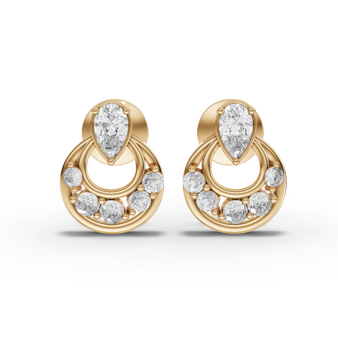 Statement Pear Shaped Lab Grown Diamond Drop Earrings