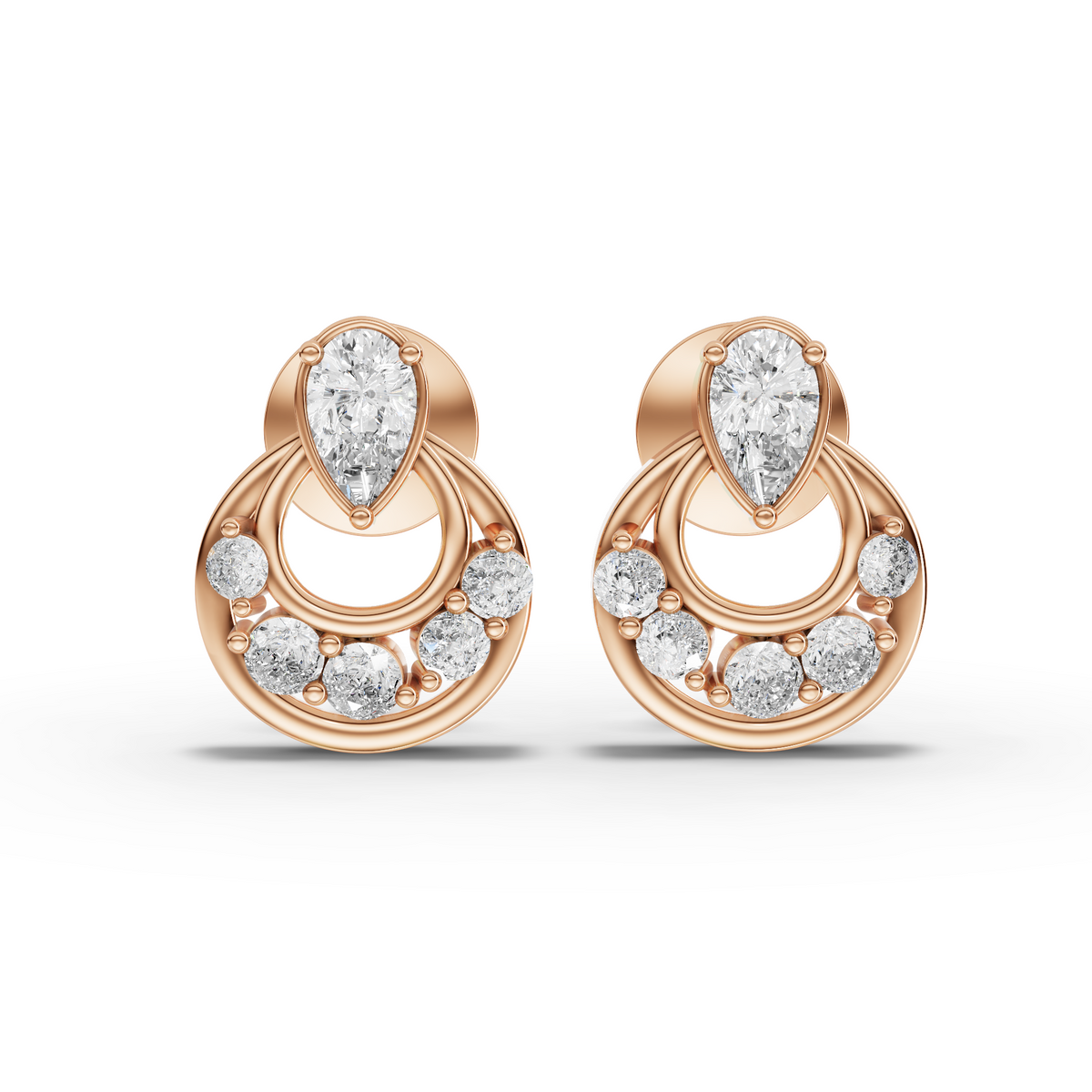 Statement Pear Shaped Lab Grown Diamond Drop Earrings