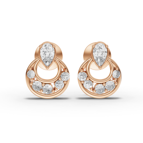 2.20 Ct Pear Halo Lab Diamond Jewelry Set