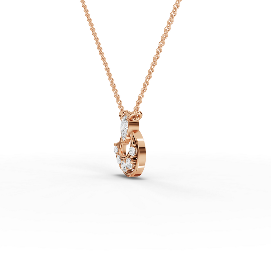 0.33 Ct Pear Halo Lab Diamond Pendant