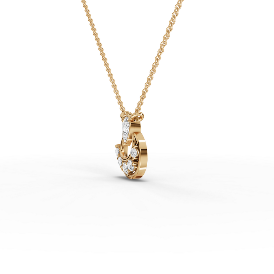 0.33 Ct Pear Halo Lab Diamond Pendant