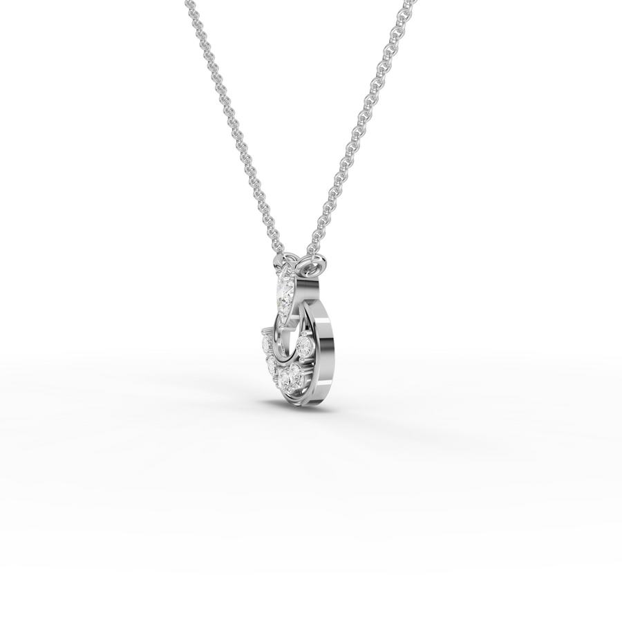 0.33 Ct Pear Halo Lab Diamond Pendant