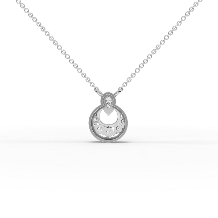 0.33 Ct Pear Halo Lab Diamond Pendant