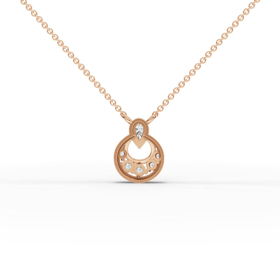 0.33 Ct Pear Halo Lab Diamond Pendant