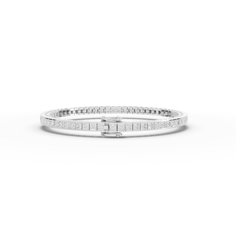 6.35 CT Princess Lab Grown Diamond Tennis Bracelet