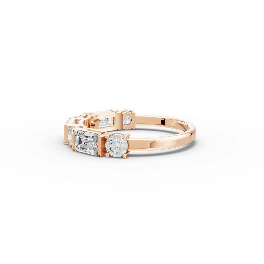 1.57 Ct Emerald Diamond Half Eternity Ring