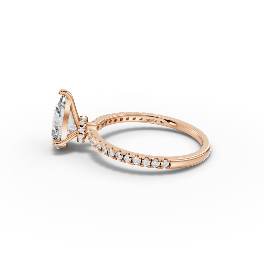 1.73 Ct Pear Hidden Halo Pavé Ring