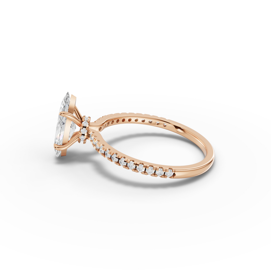 1.23 CT Marquise Hidden Halo Pavé Ring
