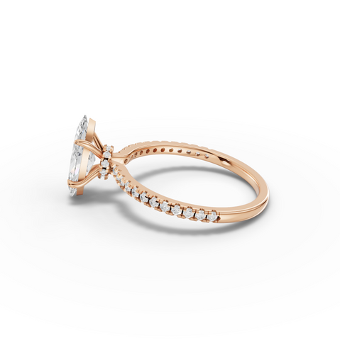 1.23 CT Marquise Hidden Halo Pavé Ring