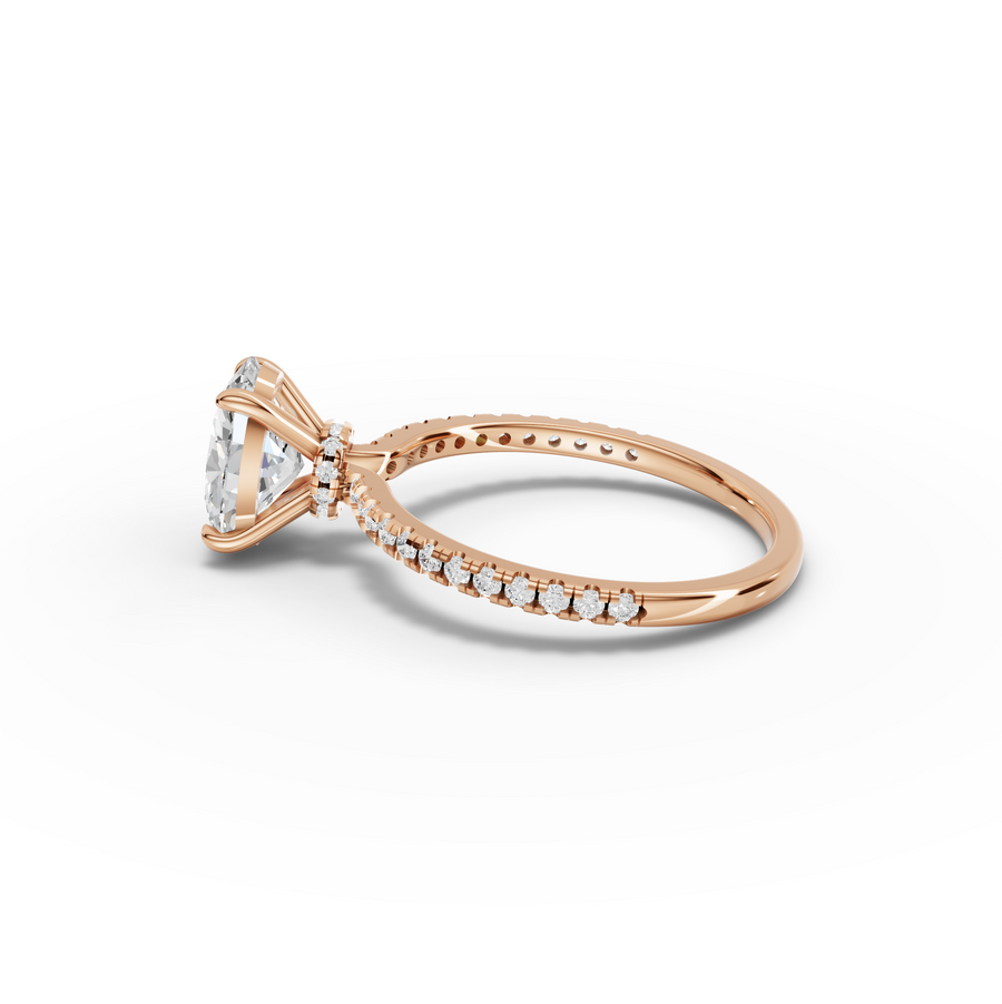 1.73 CT Oval Hidden Halo Pavé Ring