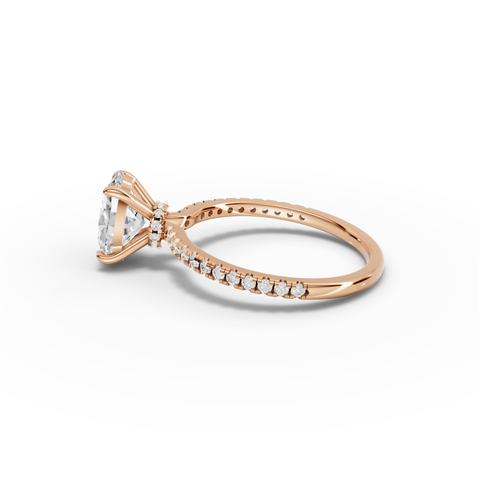 1.73 CT Oval Hidden Halo Pavé Ring