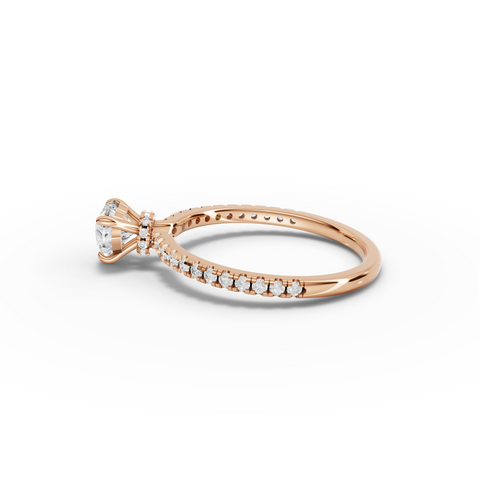 0.73 CT Heart Hidden Halo Pavé Ring