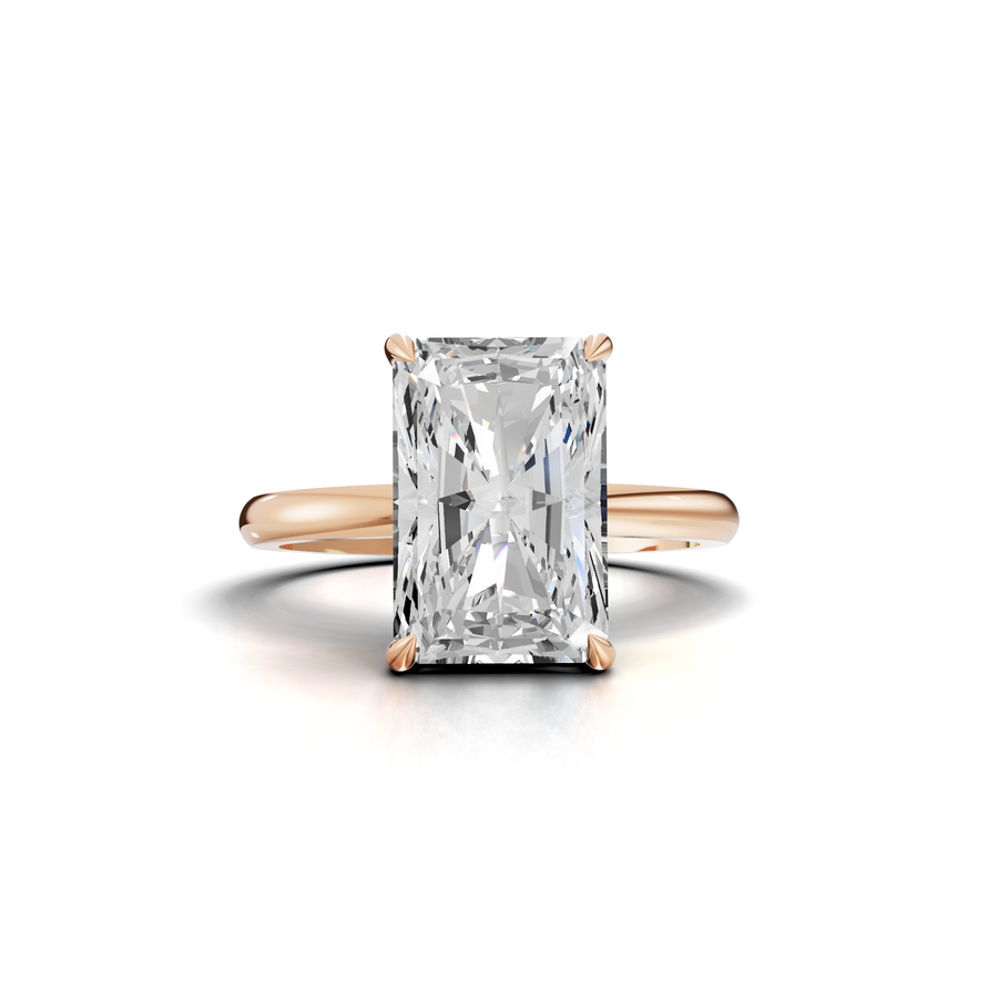 2.11 Ct Radiant Hidden Halo Ring 2.00 Ct Center