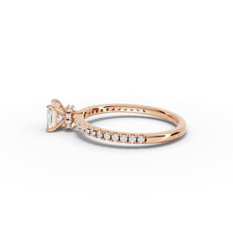 0.73 CT Princess Hidden Halo Pavé Ring
