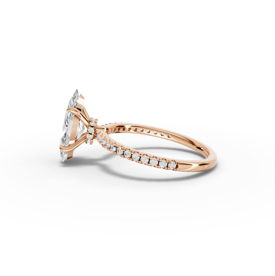 1.73 Ct Marquise Hidden Halo Pavé Ring