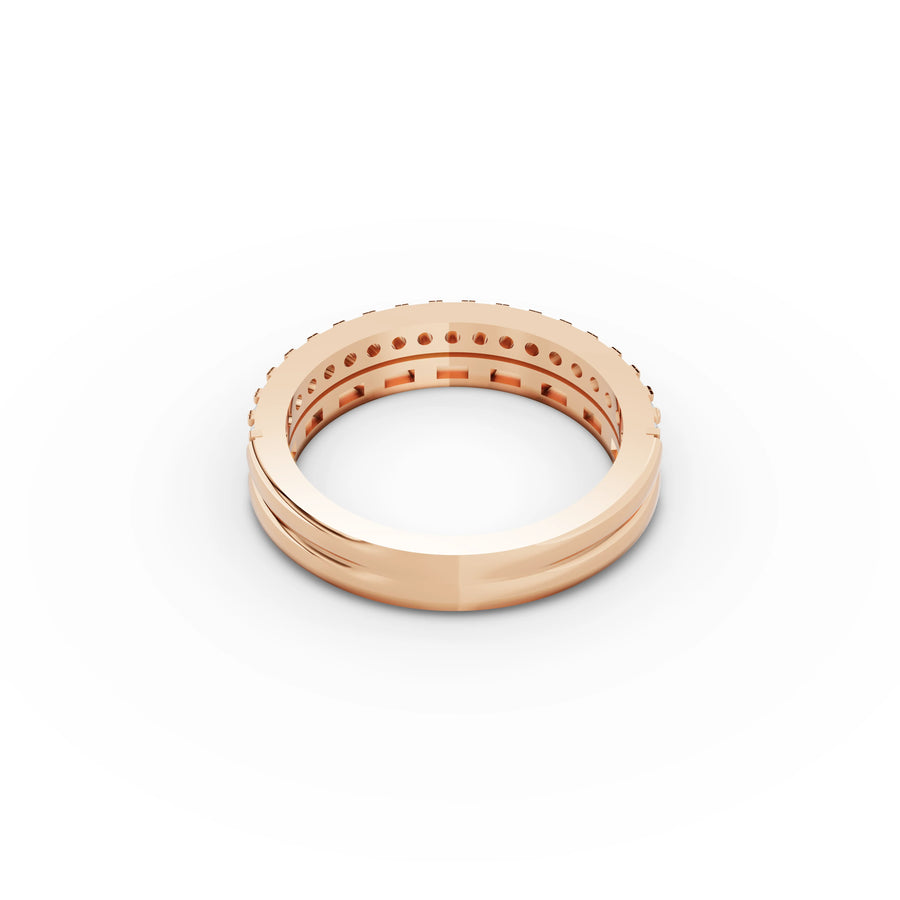 1.03 Ct Round Baguette Half Eternity Band