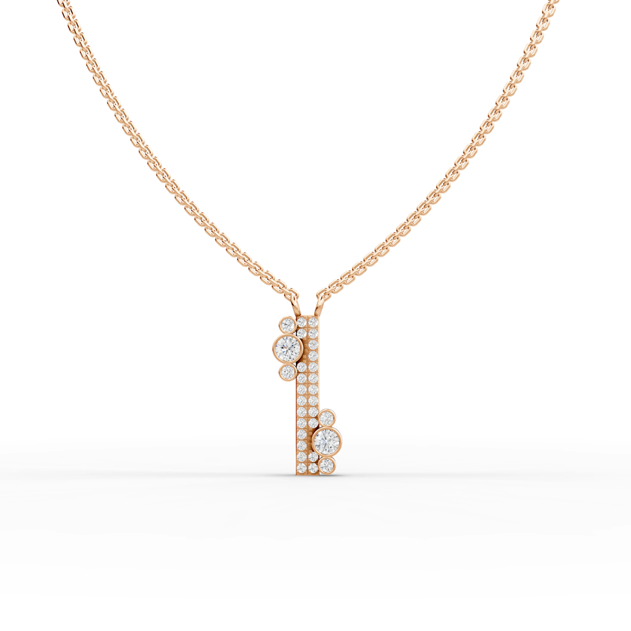 0.52 Ct Round Bezel Pavé Necklace