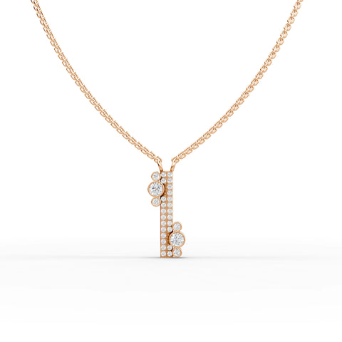 1.39 Ct Modern Lab Diamond Bar Jewelry Set with Pendant, Earrings & Pavé Ring