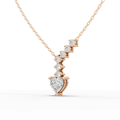 Heart-Shaped Lab-Grown Diamond Jewelry Set with Engagement Ring, Drop Necklace & Dangle Earrings