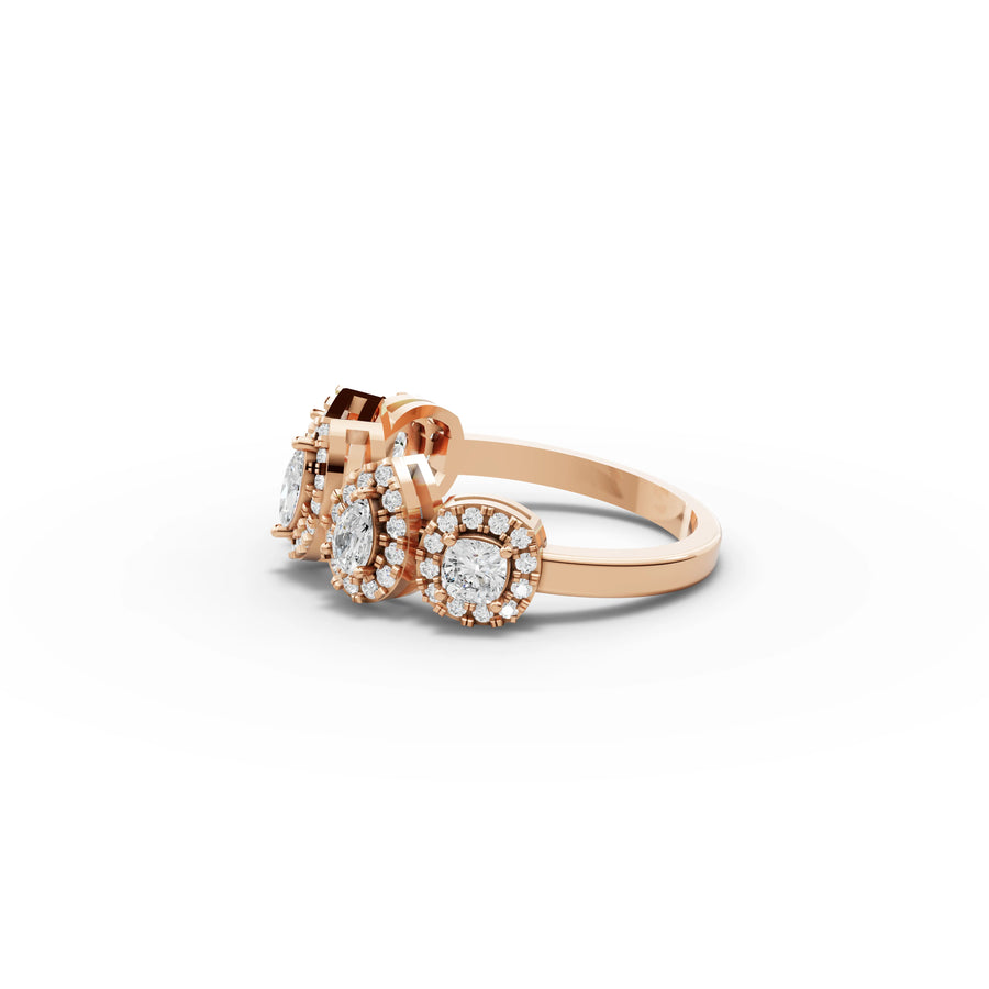 Marquise cluster ring rose gold angle